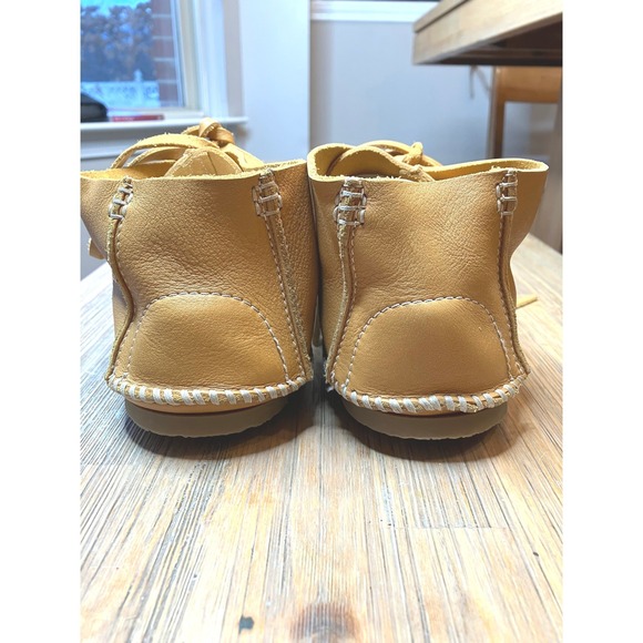 Re/Done Leather Lace Up Moccasin Bootie Tan Unisex Size 40 NWOT - Picture 4 of 7